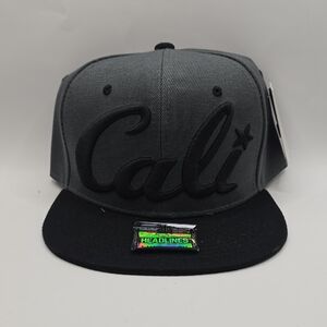 Gray and Black Cali Snapback Hat